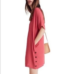 Madewell Journal Side Button Crepe Mini Dress